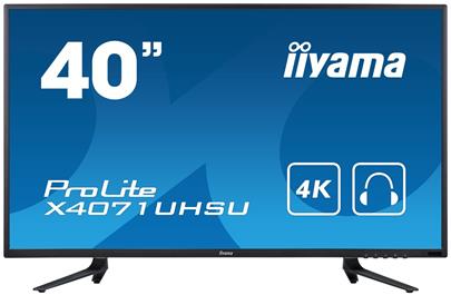 40" LCD iiyama ProLite X4071UHSU-B1 -4K, MVA, 350cd/m2, 3ms, 3x HDMI, DP, 3x USB 3.0, RS232C, repro