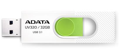 ADATA flash disk 32GB  UV320 USB 3.1 bílo-zelený