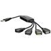 Akyga adaptér Hub USB 2.0 4-port/ABS/černá/15cm