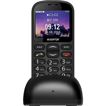 Aligator A880 GPS Senior černý + stolní nabíječka