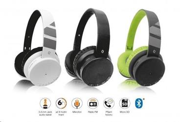 Aligator Bluetooth stereo sluchátka AH02, FM, SD karta, černo-zelená
