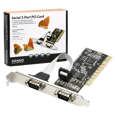 AXAGON PCIA-S2, PCI adaptér - 2x sériový port (RS232), vč. LP