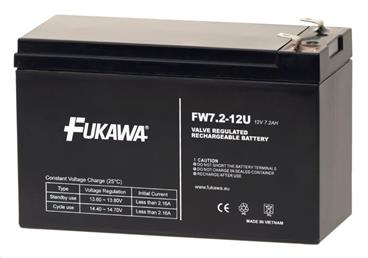 Baterie - FUKAWA FW 7,2-12 F2U (12V/7,2 Ah - Faston 250), konektor - 6.3mm, životnost 5let