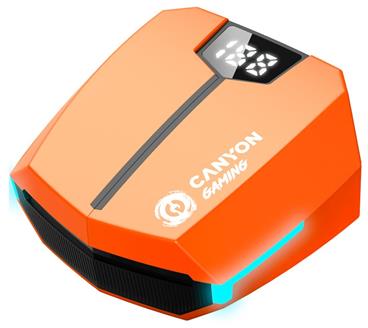 CANYON herní TWS Doublebee GTWS-2, BT sluchátka s mikrofonem, oranžová