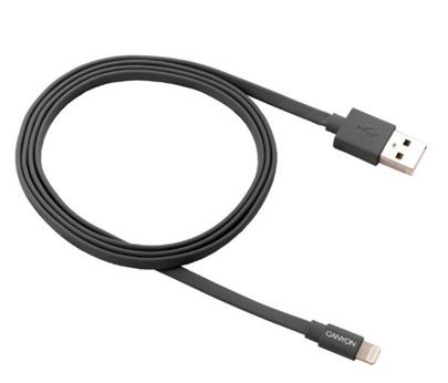 Canyon Lightning plochý nabíjecí & synchronizační MFI kabel, Apple certifikát, délka 1m, tmavě šedý