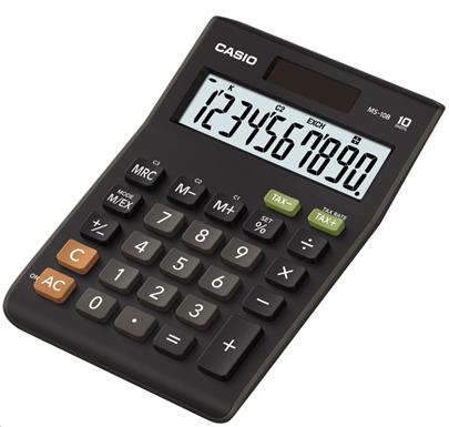 CASIO kalkulačka MS 10 B, černá, stolní, desetimístná
