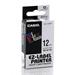 Casio originální páska do tiskárny štítků, Casio, XR-12WE1, černý tisk/bílý podklad, nelaminovaná, 8m, 12mm