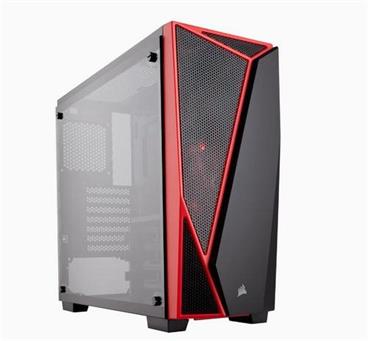 CORSAIR SPEC-04 Carbide Series černá+červená Tempered Glass Midi-Tower ATX PC Case, USB2+USB3, bez zdroje
