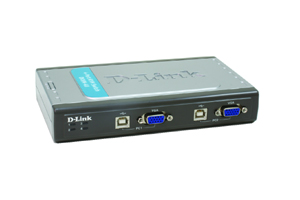 D-Link 4-Port Keyboard-Video-Mouse+USB Switch w/ built-in cables