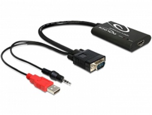 Delock adapter HDMI(F)->VGA(M) + Audio Jack 3,5mm + Power USB