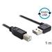 Delock Cable EASY-USB 2.0-A male angled > USB 2.0-B male, 1 m, black