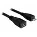 Delock Extension cable USB 2.0 type Micro-B male > USB 2.0 type Micro-B female 0.5 m