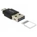 Delock Micro USB OTG čtečka karet + USB 2.0 A samec