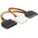 Delock Power Adapter SATA 15-pin samec na Molex samice 4-pin + SATA 15-pin samice, 16,5cm