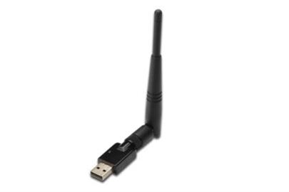 DIGITUS Bezdrátový 300N USB 2.0 adapter, 300Mbps, Realtek 8192 2T/2R, externí anténa, s WPS tlačítkem
