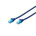 Digitus Patch kabel, UTP, CAT 5e, AWG 26/7, modrý 0,25m