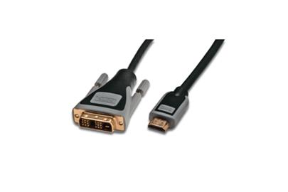 Digitus Premium HDMI/A to DVI-D prop.kabel, Single link, pozl.kont., AWG30, 3m