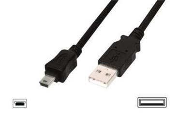 Digitus Připojovací kabel USB 2.0, typ A - mini B (5pin) M/M, 1,8 m, USB 2.0, bl