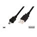 Digitus Připojovací kabel USB 2.0, typ A - mini B (5pin) M/M, 3,0 m, kompatibilní s USB 2.0, bl