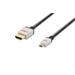 Ednet Připojovací kabel HDMI High Speed, typ D na A M/M, 2,0 m, Full HD, bavlna, zlato, si / bl