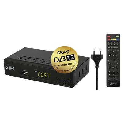 Emos EM170 HD - set-top-box DVB-T2 HEVC/h.265, USB, LAN