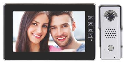 Emos videotelefon H1018, barevný 7" LCD + kamera s 1 tlačítkem, paměť na zmeškané návštěvy, černý