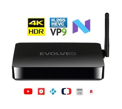 EVOLVEO MultiMedia Box M4, Quad Core multimediální centrum, 4K,HDR,HDMI,android 7.1, wifi