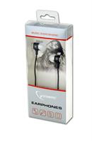 Gembird Stereo metal earphones with microphone and volume control, black-white