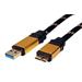 Gold USB 3.0 SuperSpeed kabel USB3.0 A(M) - microUSB3.0 B(M), 0,8m