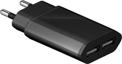 goobay Napájecí a nabíjecí adaptér 230V na 2x USB, ultra slim, 2.1A, černý