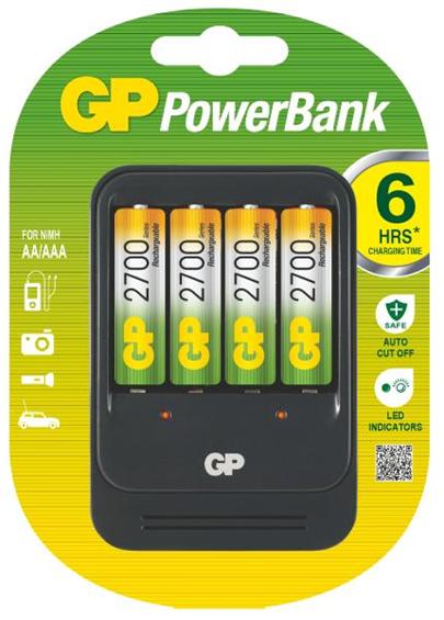 GP Power Bank 570 nabíječka (PB570) + 4x AA 2700 mAh, 7hod.