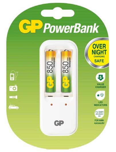 GP PowerBank 410 nabíječka (PB410) + 2x AAA 850 mAh, 6hod.
