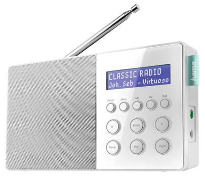 HAMA digitální rádio DR10/ 0,5W/ LCD display/ DAB+/FM/ plast/ bílé