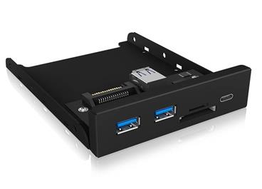 ICY BOX IB-HUB1417-i3 Frontpanel with USB 3.0 Type-C™ and Type-A hub with card reader