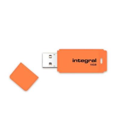 INTEGRAL Neon 16GB USB 2.0 flashdisk, oranžový