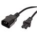Kabel síťový prodlužovací 2pinový, IEC320 C14-C7, 2m , černý