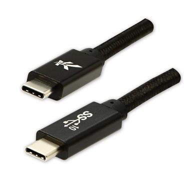 Kabel USB (3.2 gen 2), USB C M- USB C M, 1m, Power Delivery 100W, 10 Gb/s, 20V/5A, černý, Logo, box, nylonové opletení,