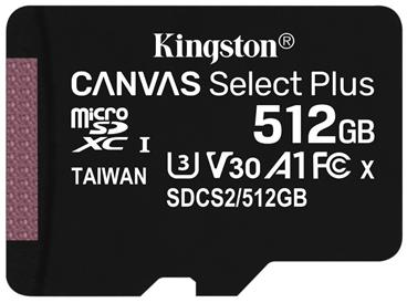 KINGSTON Canvas Select Plus 512GB microSD / UHS-I / CL10 / bez adaptéru