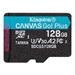 Kingston paměťová karta 128GB microSDXC Canvas Go Plus 170R A2 U3 V30 Single Pack w/o ADP