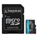 Kingston paměťová karta 64GB microSDXC Canvas Go Plus 170R A2 U3 V30 Card + ADP