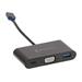 KÖNIG USB 3.1 redukční kabel (adaptér) digitální AV víceportový/ zástrčka C - zásuvka C/VGA/A/ černý/ 15cm