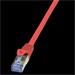 LOGILINK - Patch Cable Cat.6A 10G S/FTP PIMF PrimeLine červený 0,25m