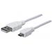 MANHATTAN Kabel propojovací USB 2.0 A Male / Micro-B Male, 1 m, bílý