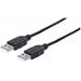 MANHATTAN kabel USB 2.0, Type-A Male to Type-A Male, 0.5 m, Black