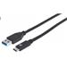 MANHATTAN Kabel USB 3.0 A - USB 3.1 C, (M/M), 1m, černý