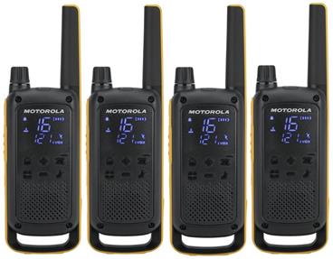 Motorola TLKR T82 Extreme Quadpack vysílačka (4 ks, dosah až 10 km), IPx4, černo/žlutá