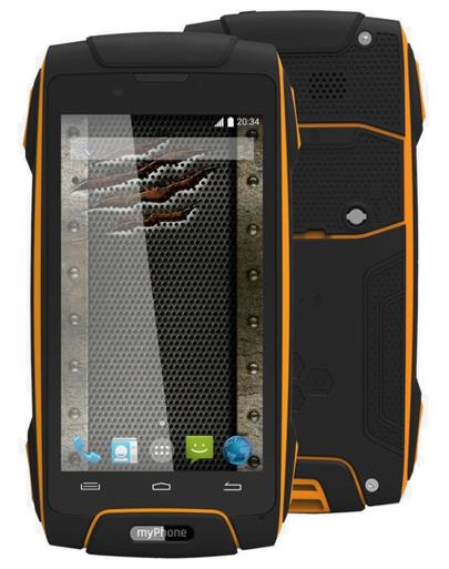 myPhone HAMMER AXE 4,5" IPS/Dual SIM/8GB/1GB RAM/IP68/Android 4.4/oranžový