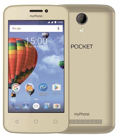 myPhone Pocket - zlatý 4" IPS/800x480/4GB/500MB RAM//2Mpx/Android 6