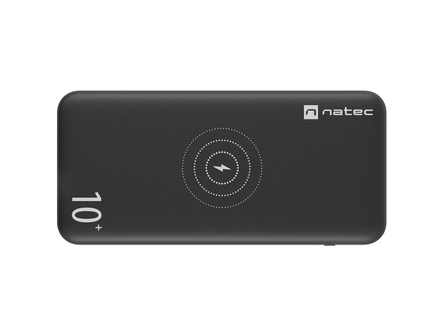 NATEC bezdrátová powerbanka TREVI 10 000mAH černá, USB 2.0, typu C a MICRO