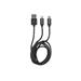 Natec vícekonektorový kabel 2v1 USB Micro + Lightning, textilní opletení, 1m, černý
